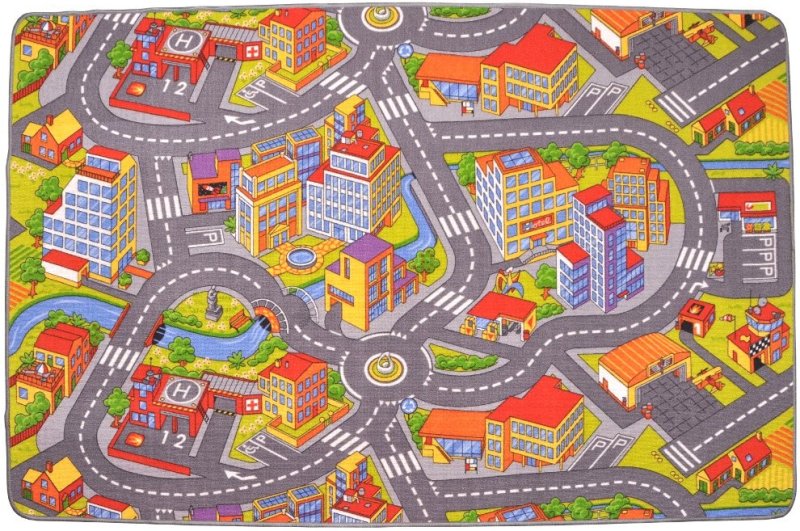 Vesna Dětský koberec silnice RALLY 140x200 cm