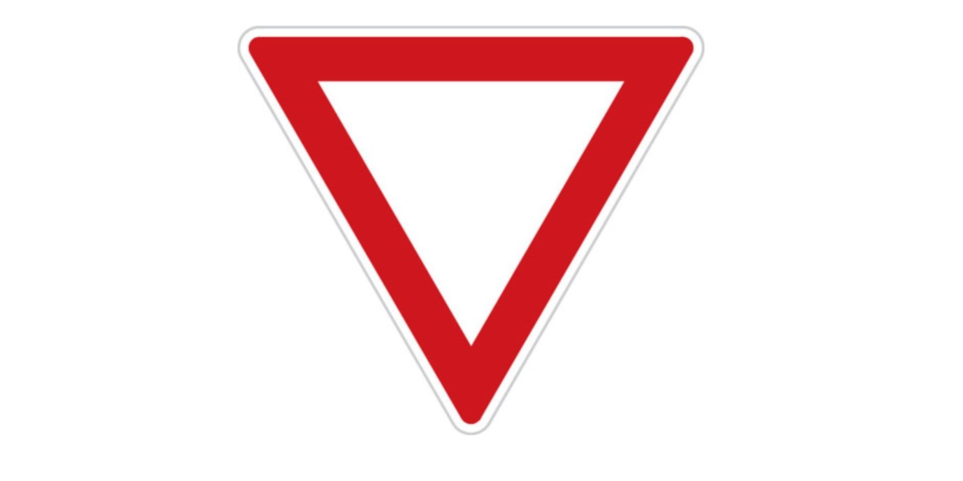 Trojúhelník s červeným okrajem