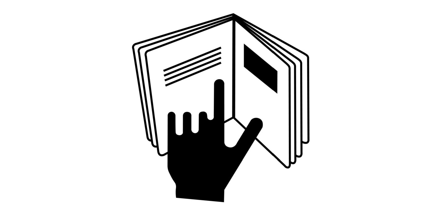 Otevřená knížečka s rukou