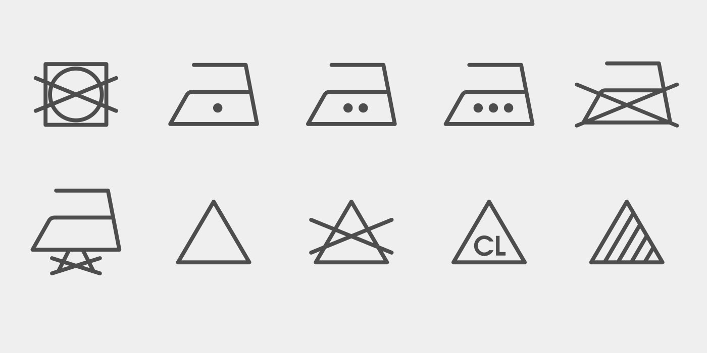 Symboly žehleční a sušení