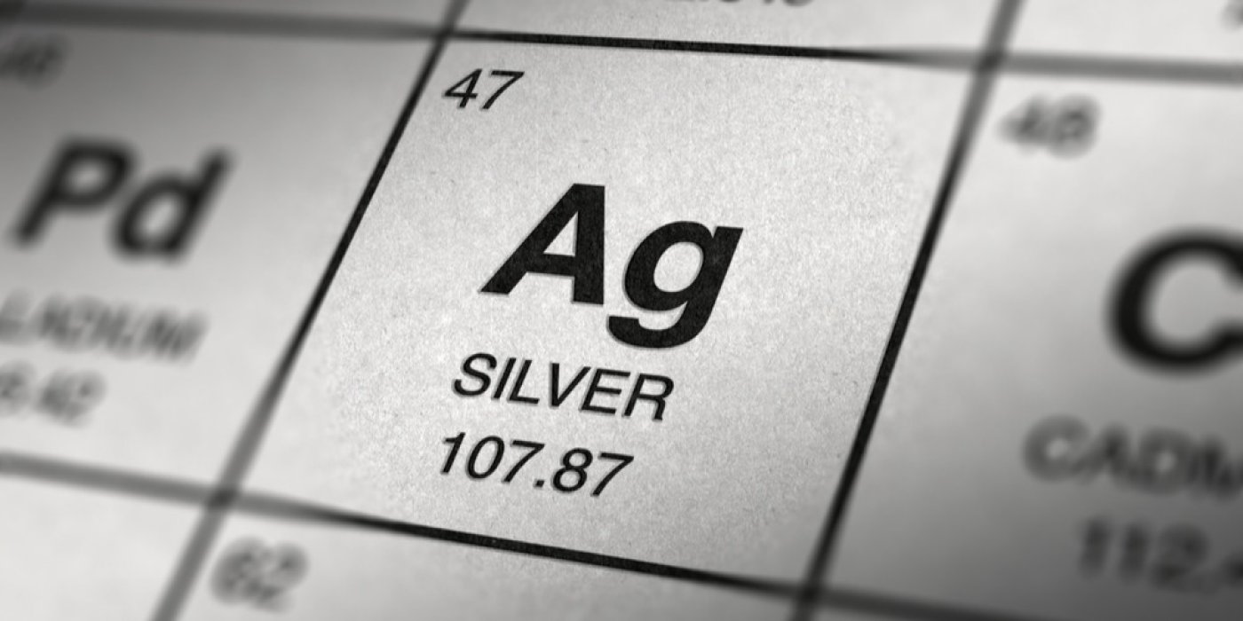 Chemická tabulka prvků, detail na stříbro